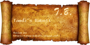 Tamás Babett névjegykártya
