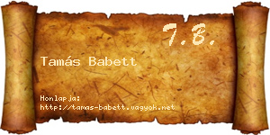 Tamás Babett névjegykártya