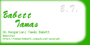babett tamas business card
